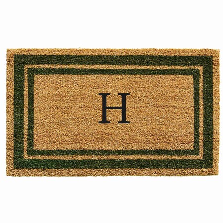 Monogram Door Mat, Natural, Sage Green, 24 in W x 36 in L